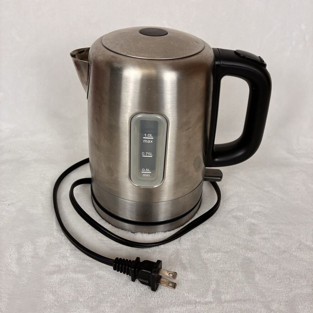 Amazon Basics Electric Kettle 1 Liter- Stainless Steel Hot Water For Tea Coffee